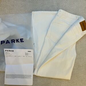 Parke Women's Cream Straight Leg Jeans